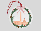 Washington DC Wreath Holiday Ornament