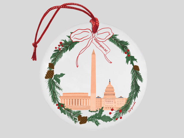 Washington DC Wreath Holiday Ornament