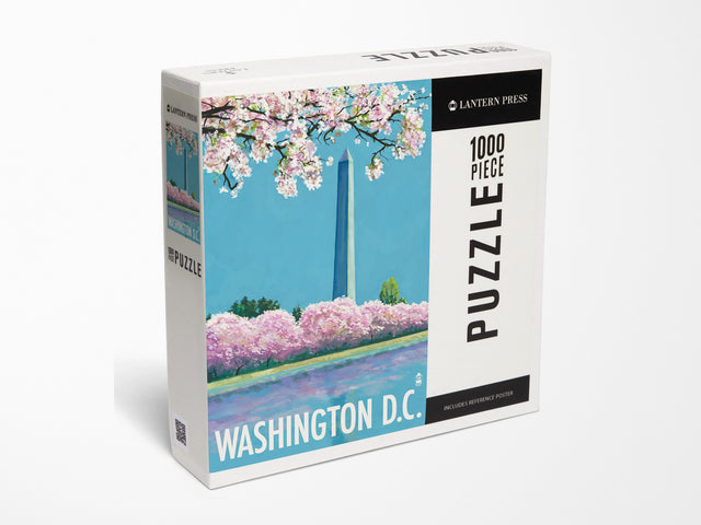 Washington Monument and Cherry Blossoms 1000 Piece Jigsaw Puzzle