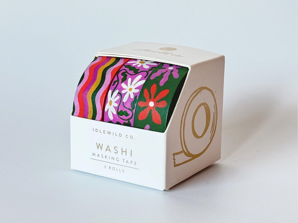 Wavy Daisy Washi Tape - Set of 3