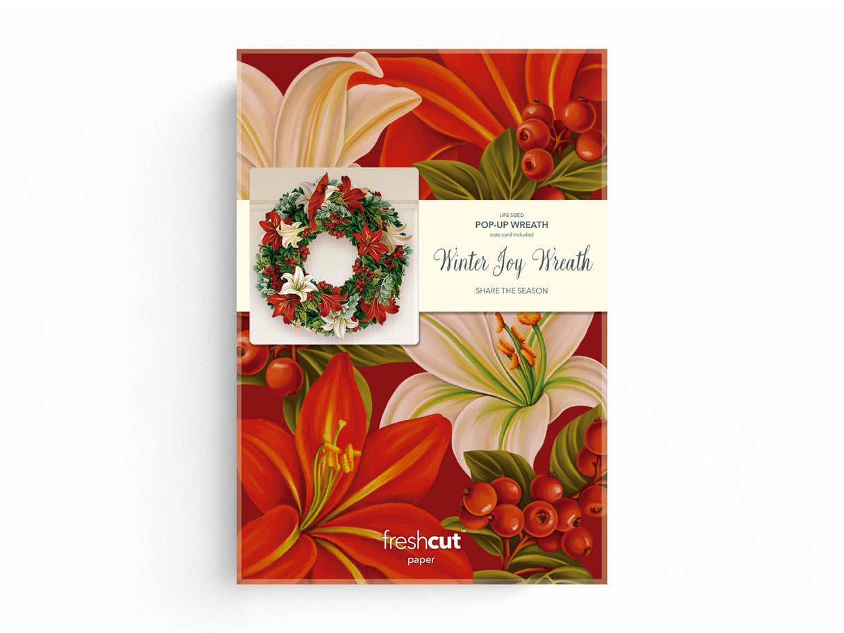 Winter Joy Wreath Pop Up Greeting Bouquet