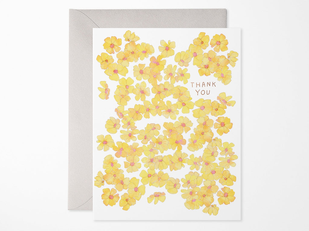 Yellow Flowers Thank You Cards Box of 6