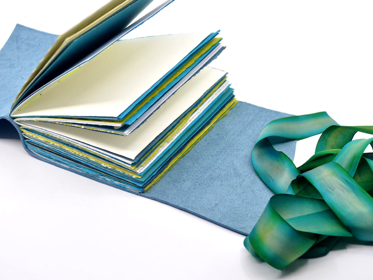 Blue Water Lily One of a Kind Leather Journal
