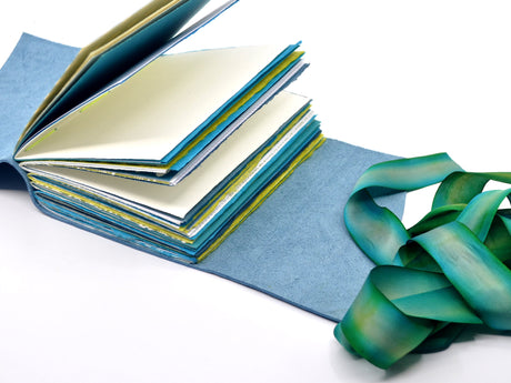 Blue Water Lily One of a Kind Leather Journal