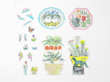 iyo okumi Transparent Embroidery Sticker Set - My Garden