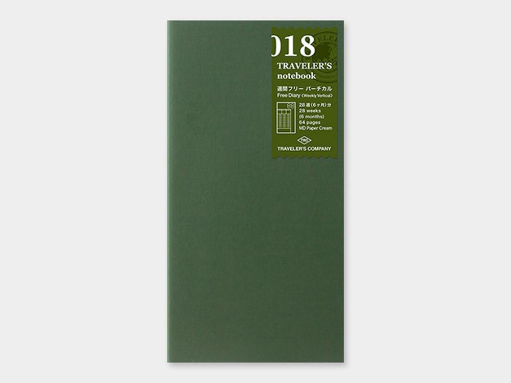 018 Free Diary Weekly Refill TRAVELER'S Notebook - Regular Size