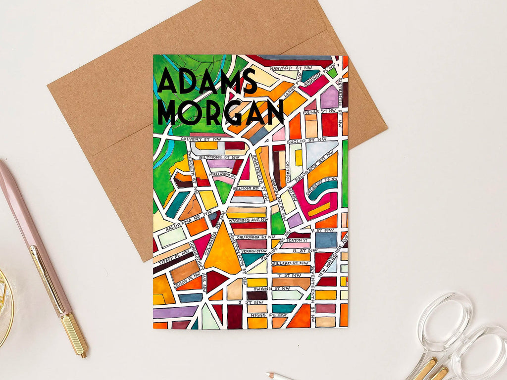 Adams Morgan Art Map Greeting Card