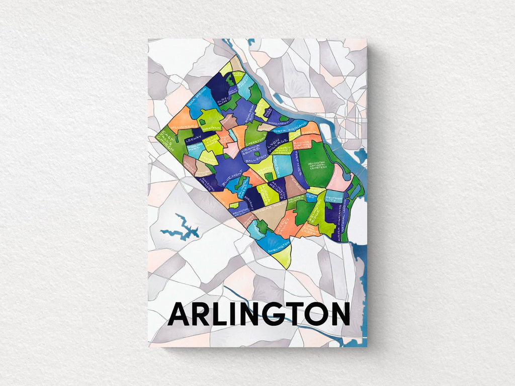 Arlington Art Map Greeting Card