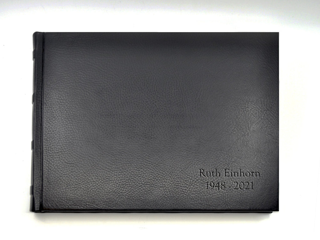 Black Italian Leather Guest Book