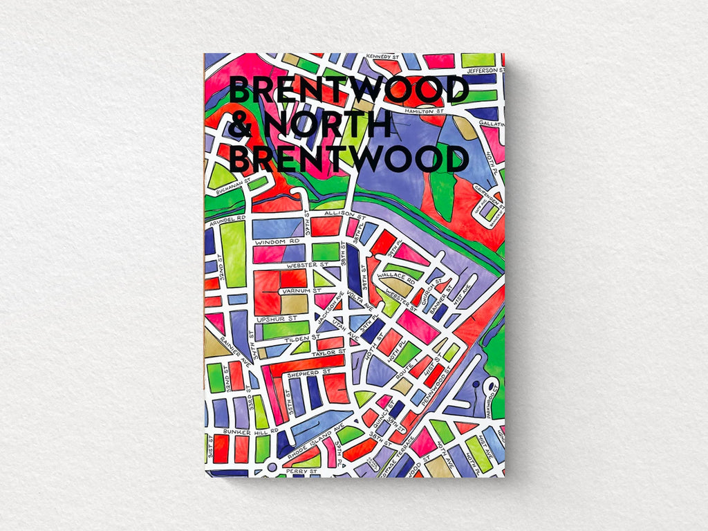 Brentwood & North Brentwood Art Map Greeting Card