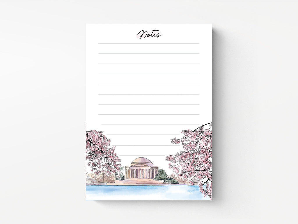 Cherry Blossom DC Jefferson Memorial Notepad
