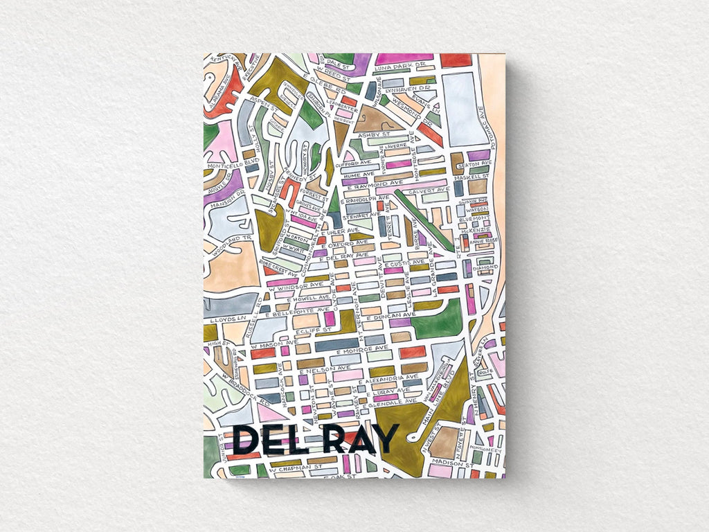 Del Ray Art Map Greeting Card
