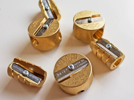 Double Round Brass Pencil Sharpener