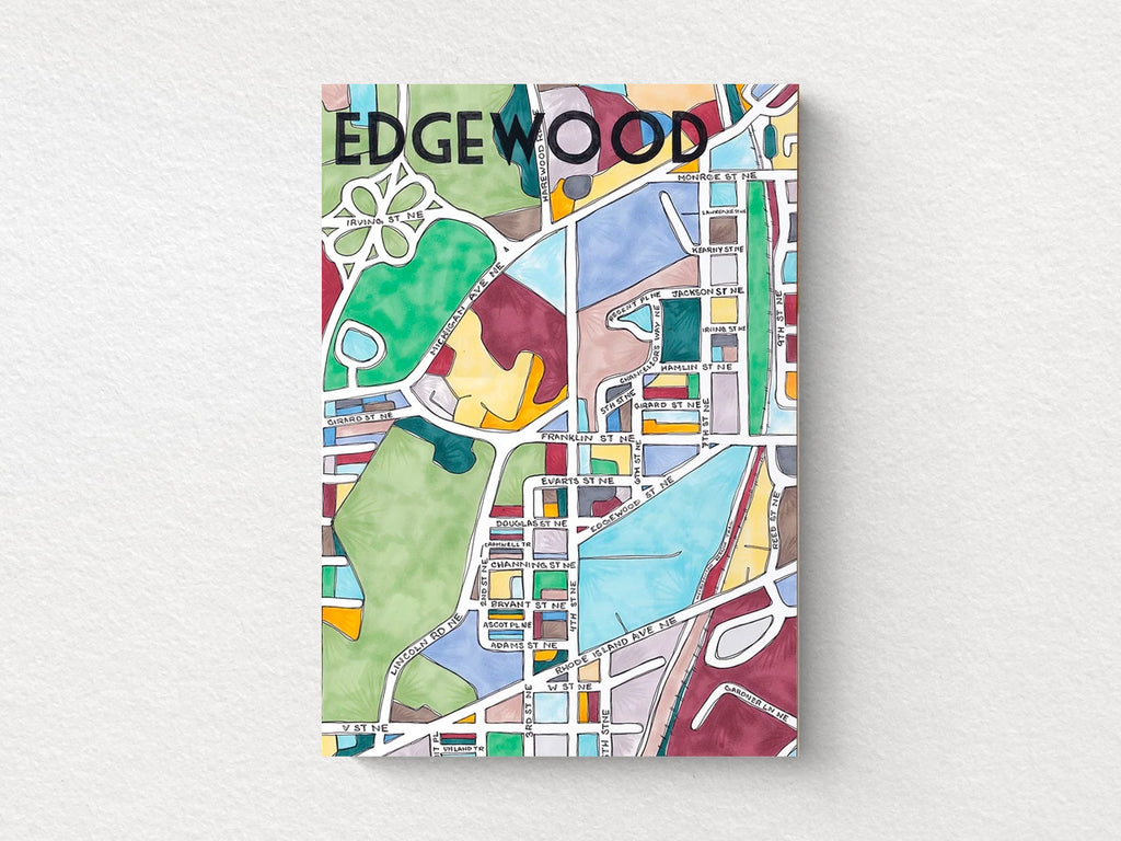 Edgewood Art Map Greeting Card