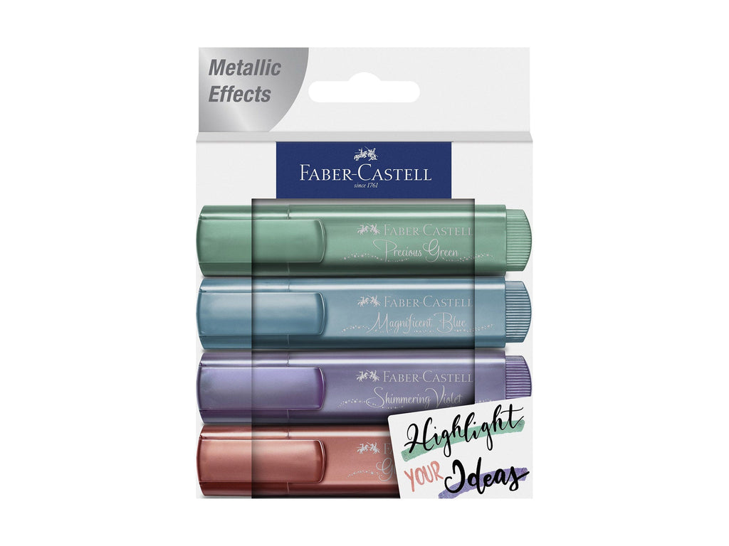 Faber Castell Metallic Highlighter Textliners, Set of 4 Glitter
