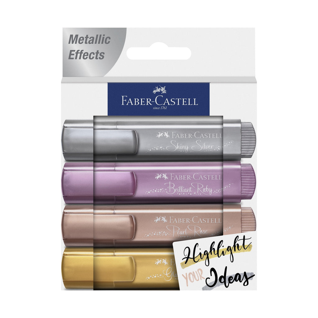 Faber Castell Metallic Highlighter Textliners, Set of 4 Sparkle