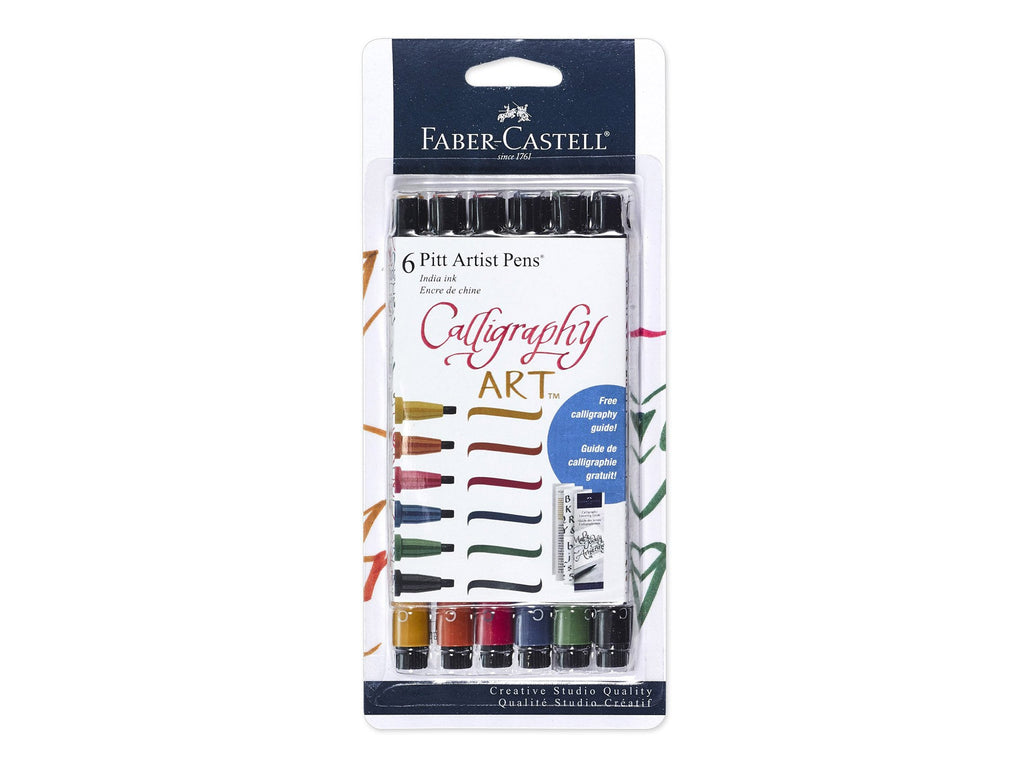 Faber Castell Pitt Calligraphy Pens, Set of 6 Assorted