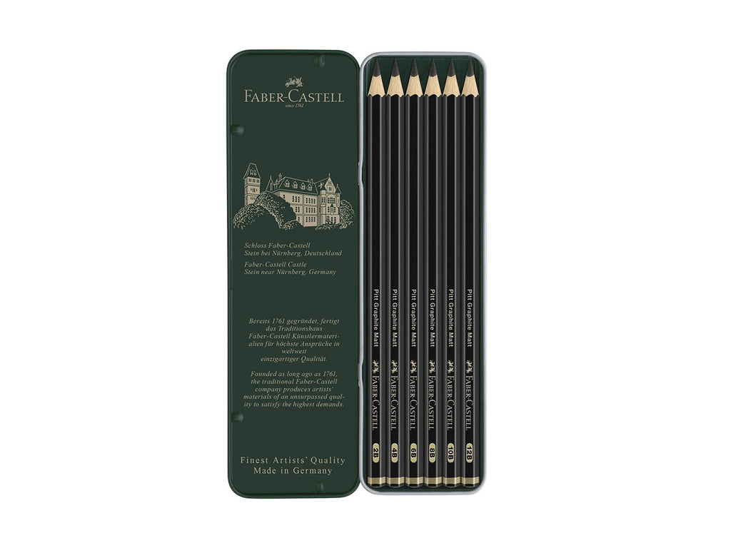 Faber Castell Pitt Graphite Matte Pencils, Set of 6