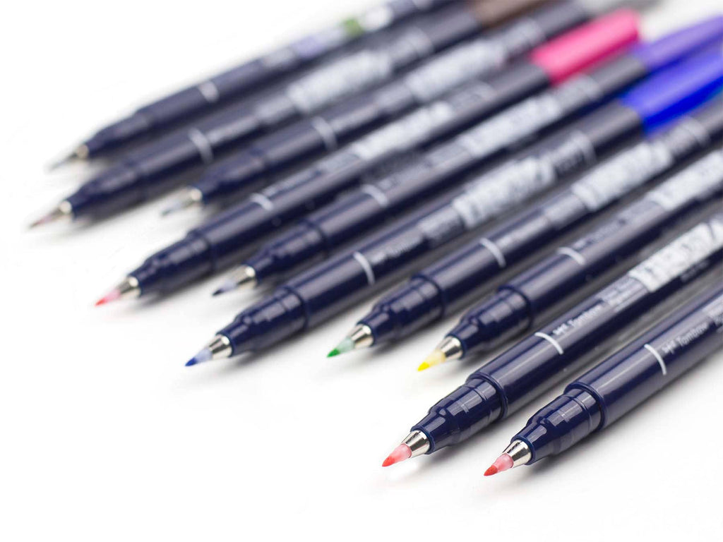 Fudenosuke Colors Calligraphy Brush Pens - 10-Pack