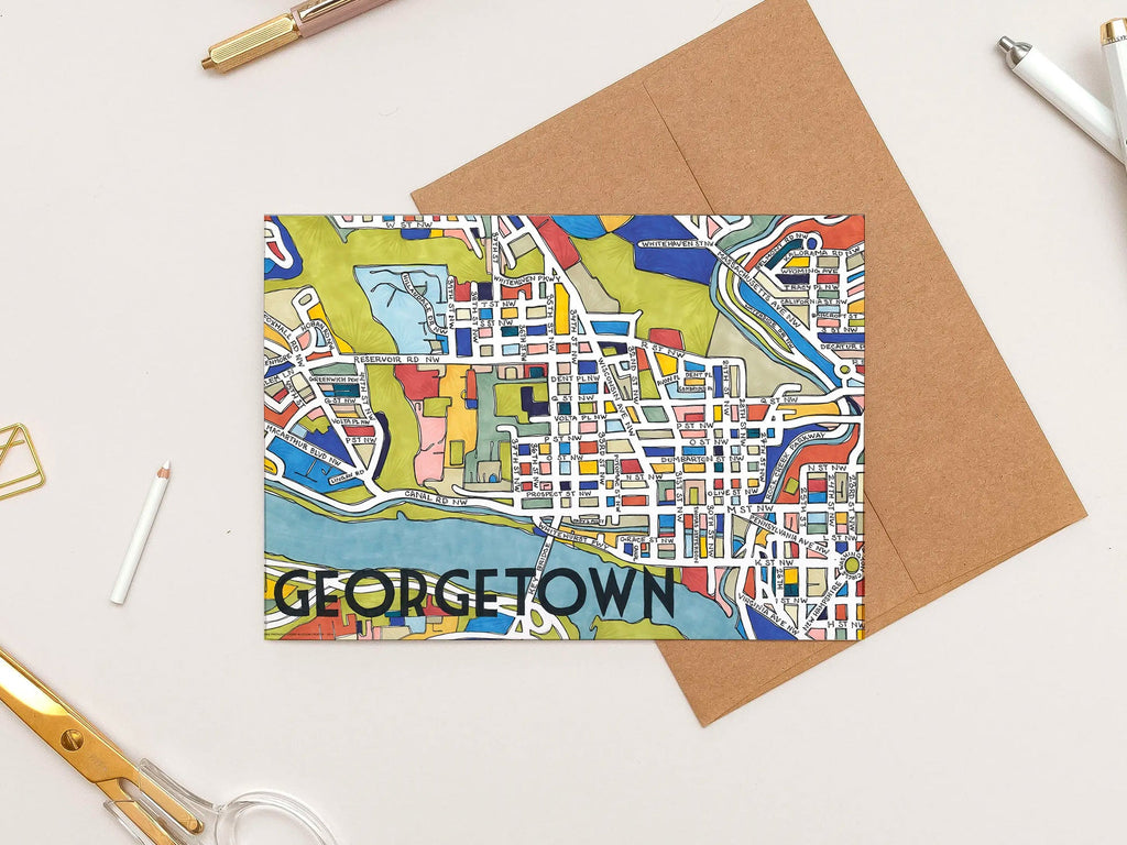 Georgetown Art Map Greeting Card