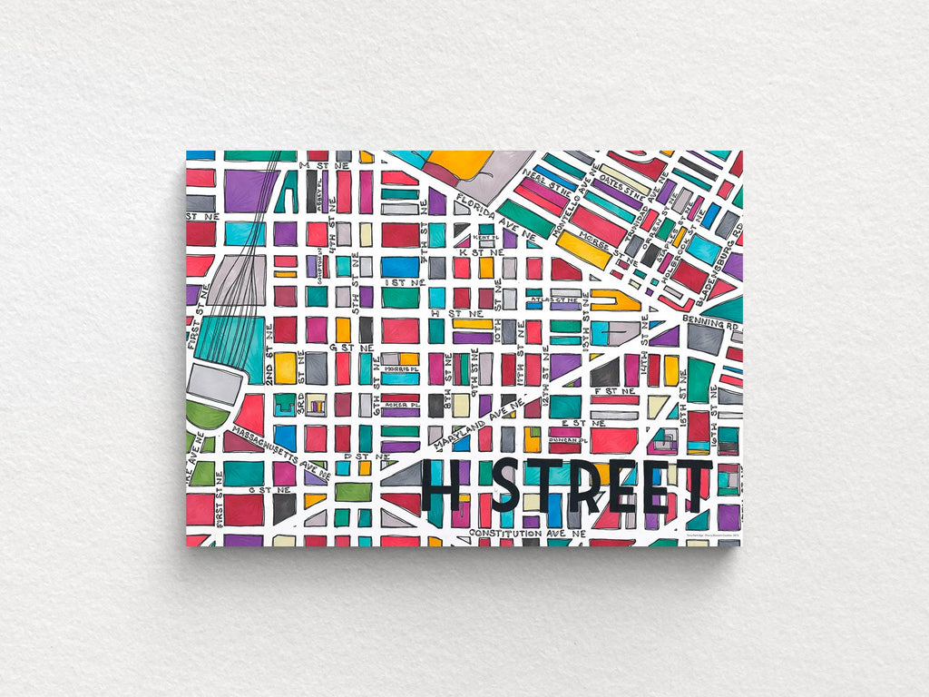 H Street Art Map Greeting Card