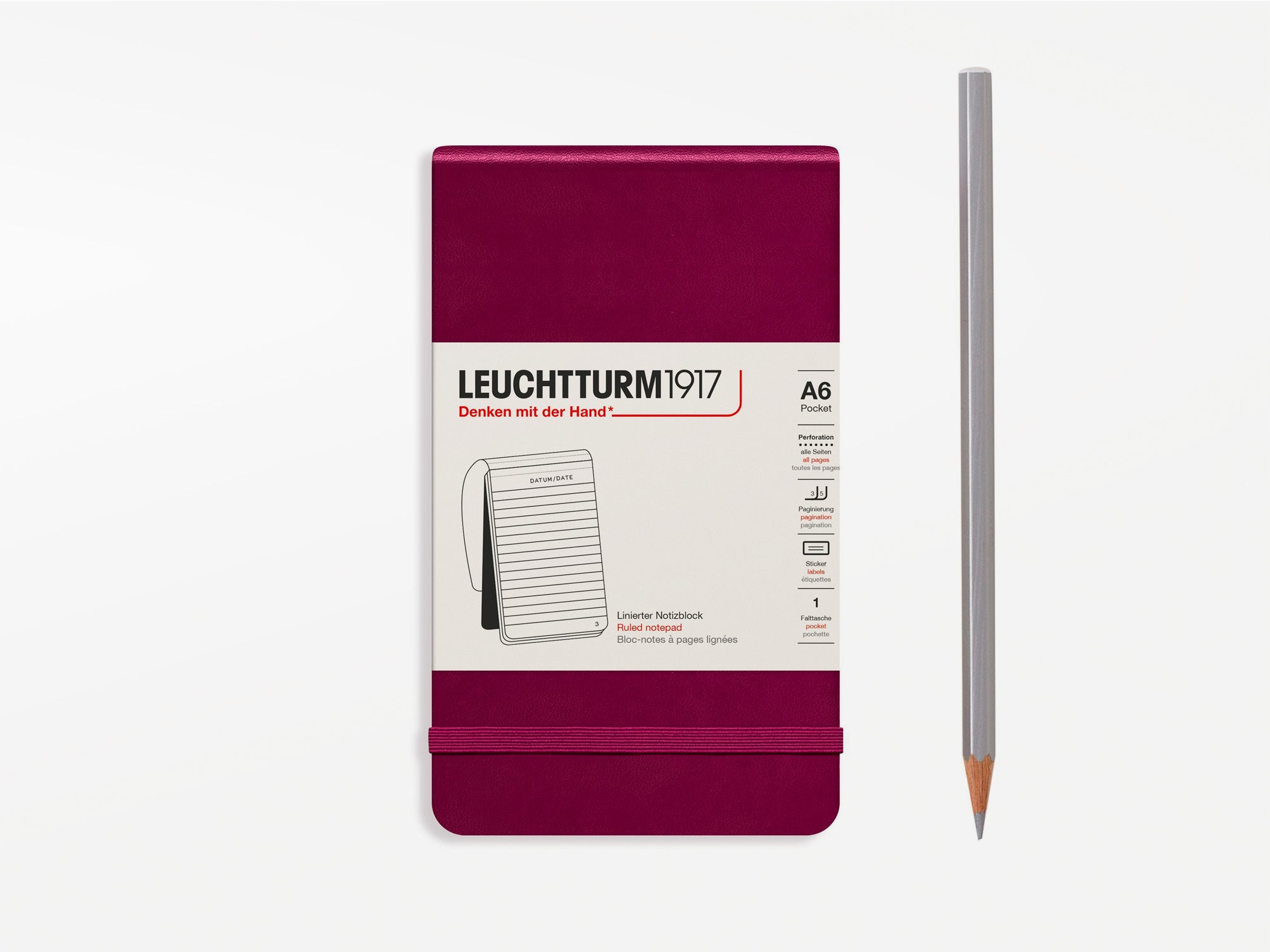Leuchtturm1917 agenda de poche 2024 softcover port red