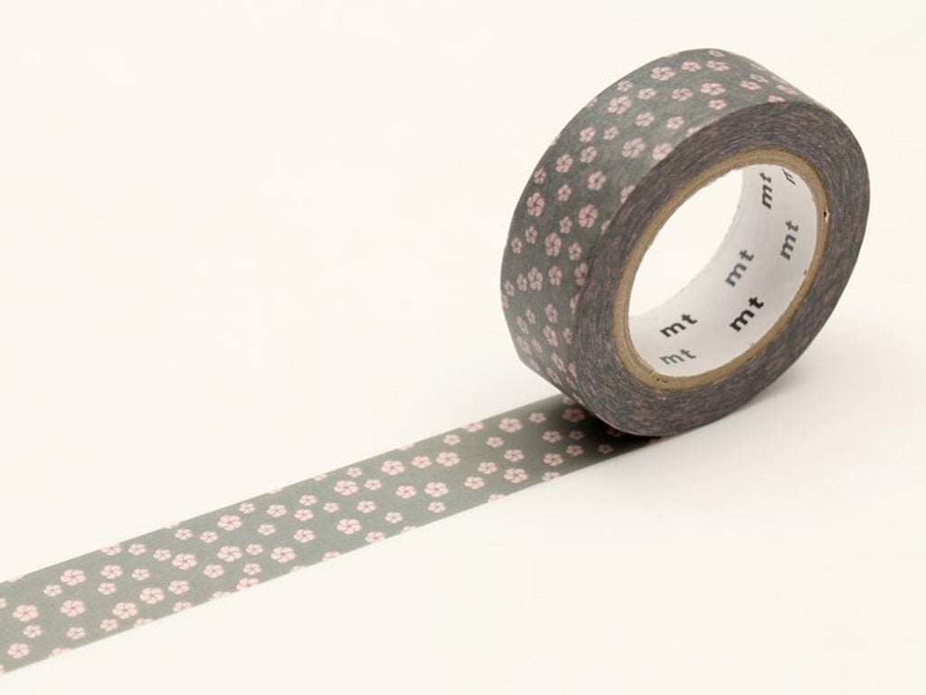 MT Masking Tape - 15 mm Flower Nejiriume Namari Grey