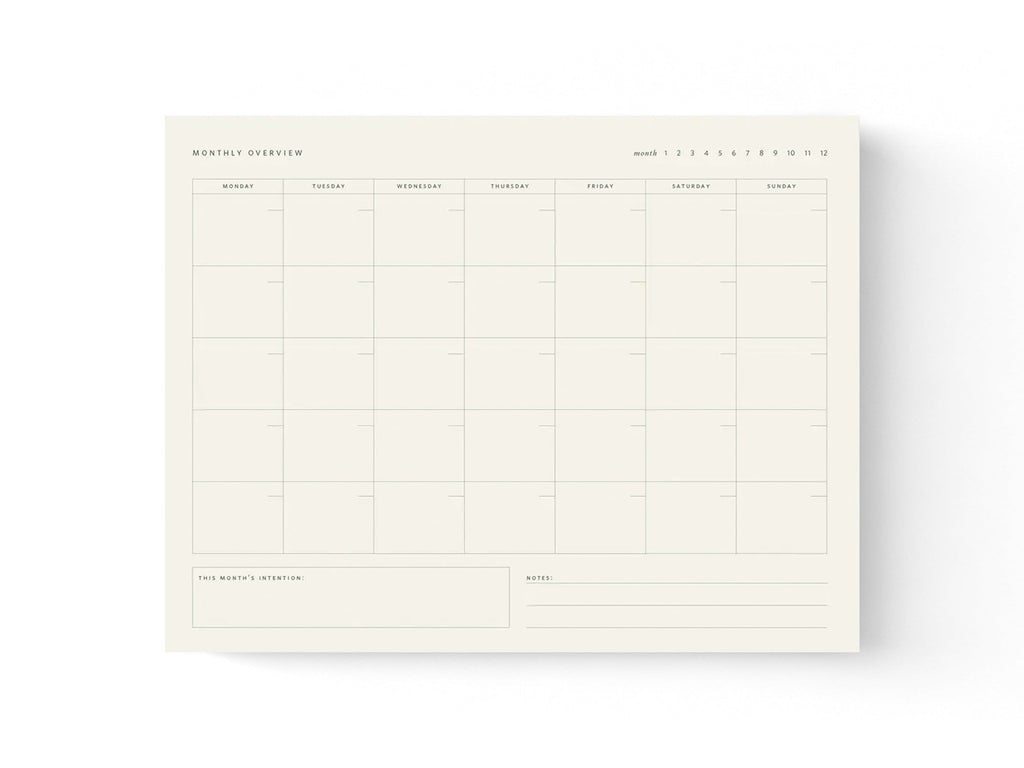 Monthly Overview Planner Notepad