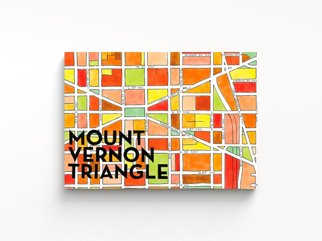 Mt Vernon Triangle Art Map Greeting Card