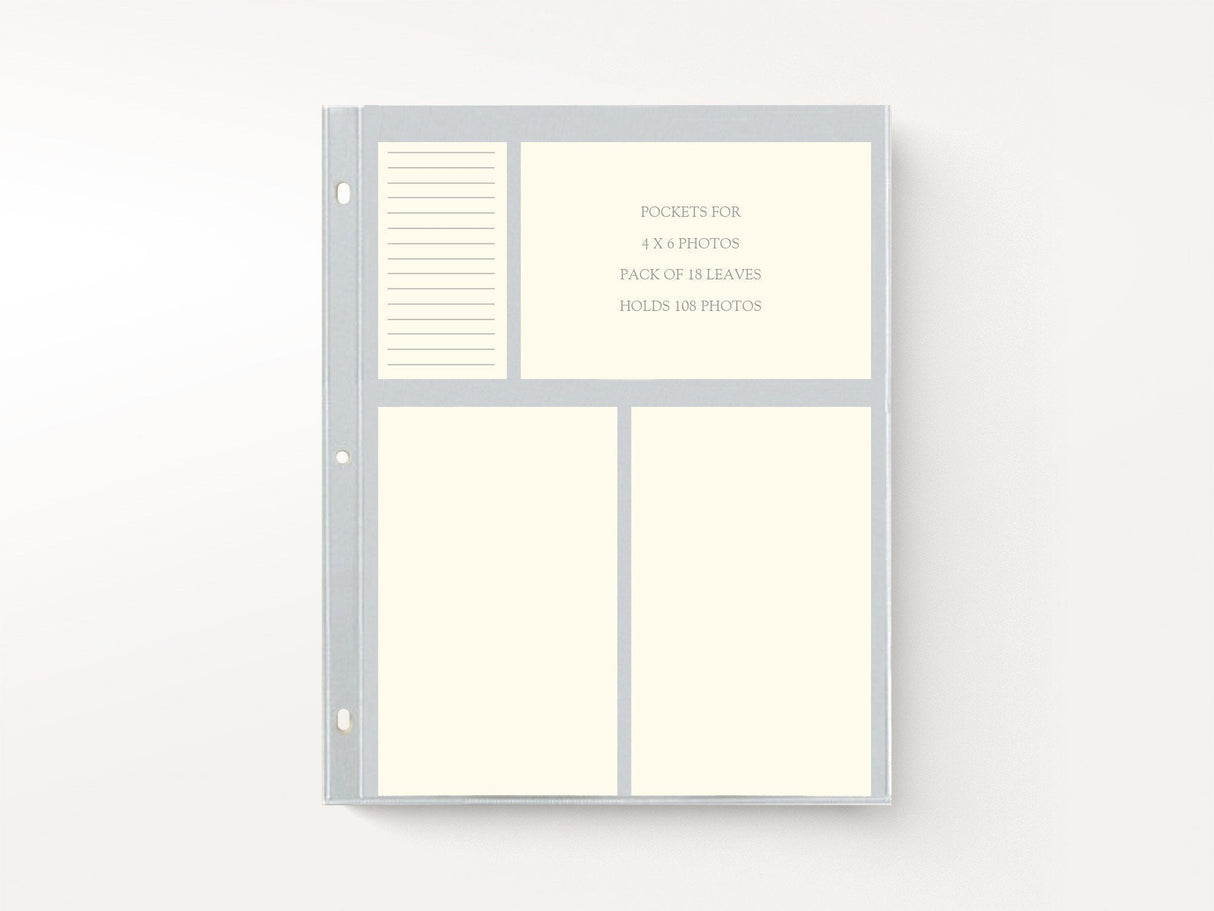 Photo Pages For 3 Ring Album 4x6