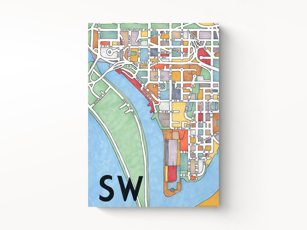 SW DC Art Map Greeting Card