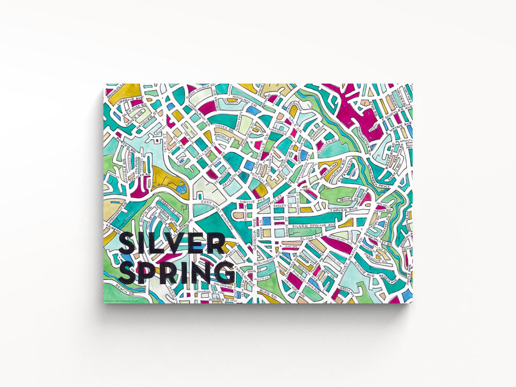 Silver Spring Art Map Greeting Card