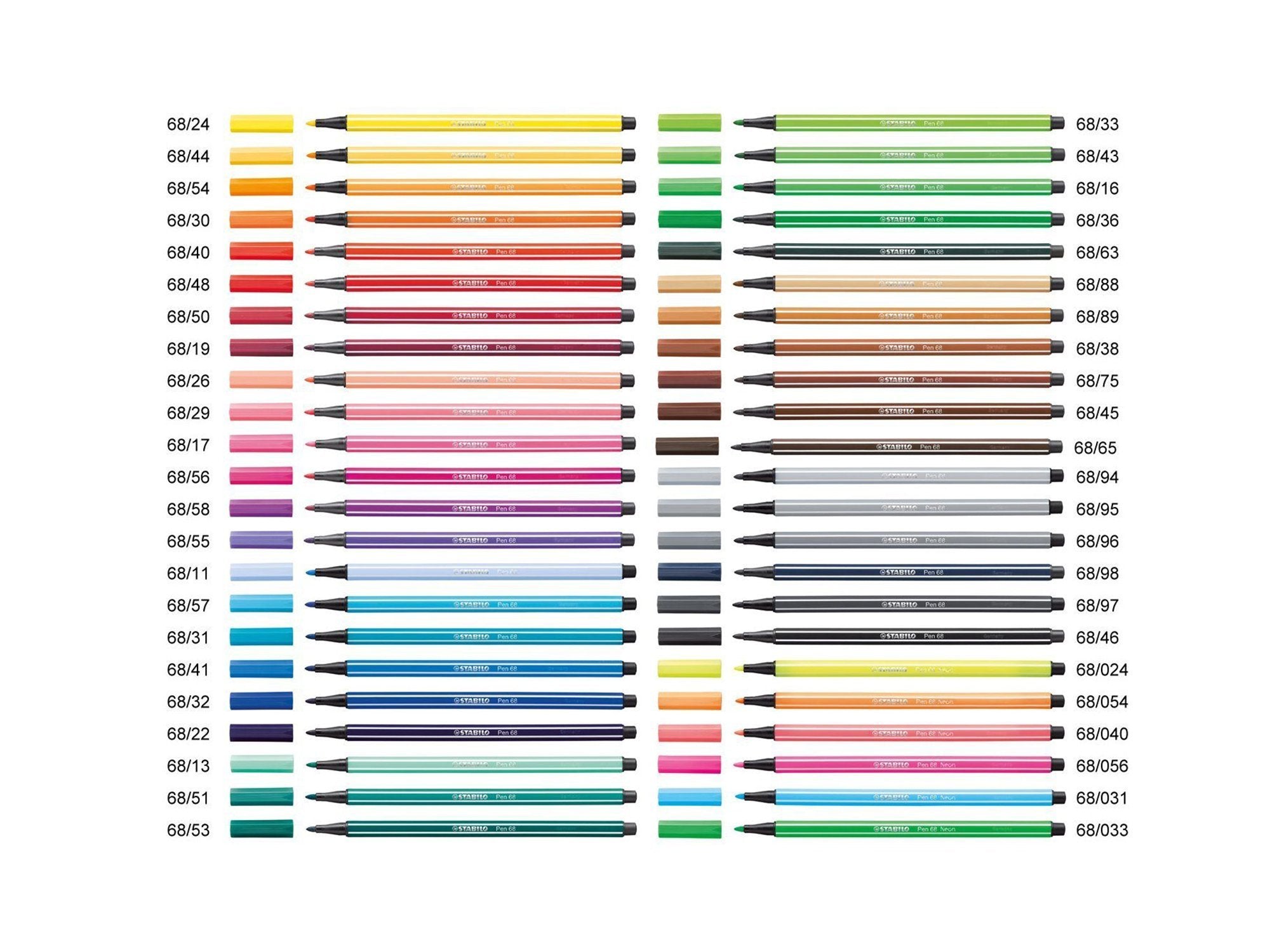 Stabilo Pen 68 Brush Pens, Swatch & Review