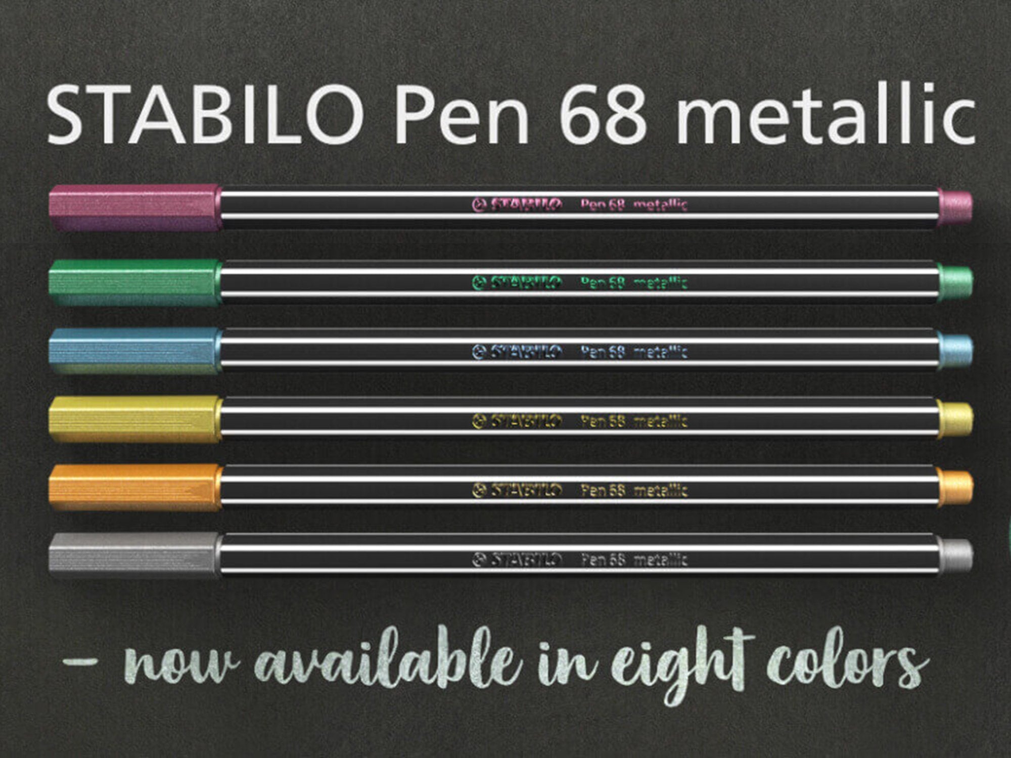 Stabilo Pen 68 Metallic Felt Tip Markers Set of 6 – Jenni Bick Custom  Journals