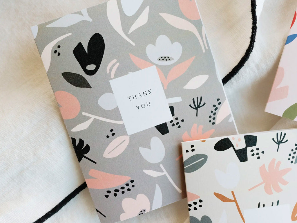 Thank You Floral Pattern Greeting Cards, Box of 6