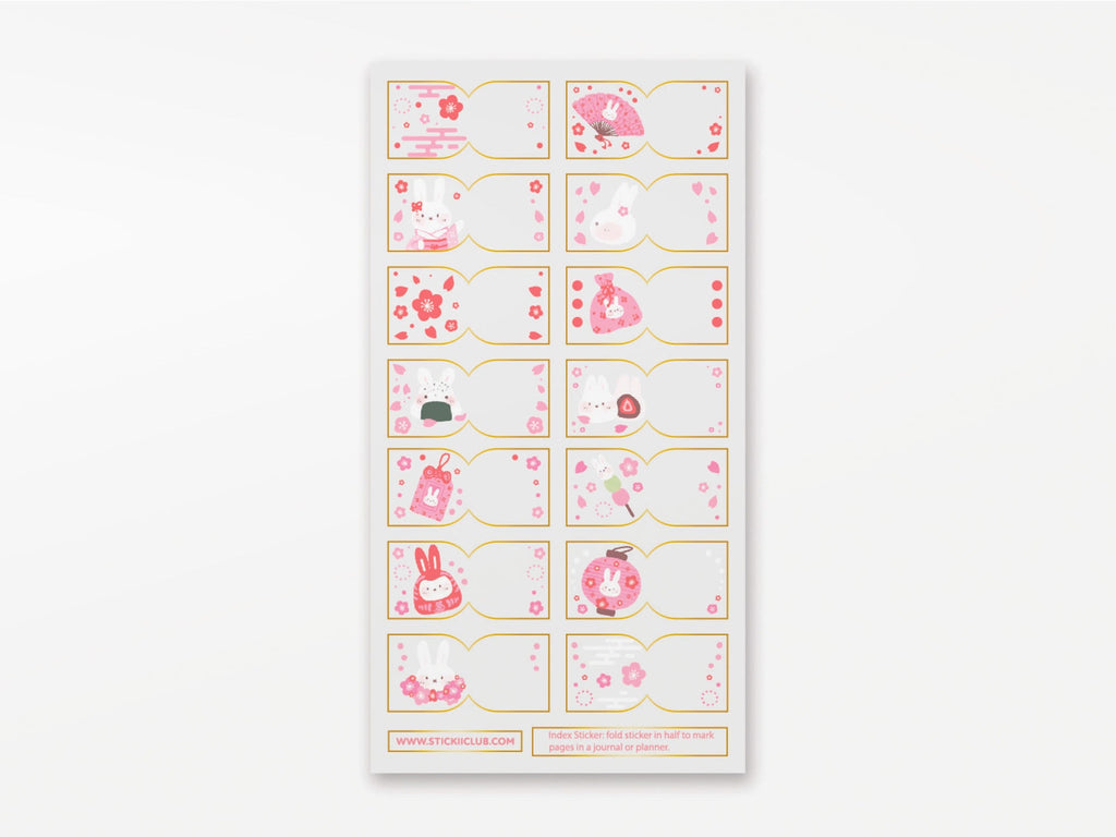 Usagi Sakura Tabs Sticker Sheet