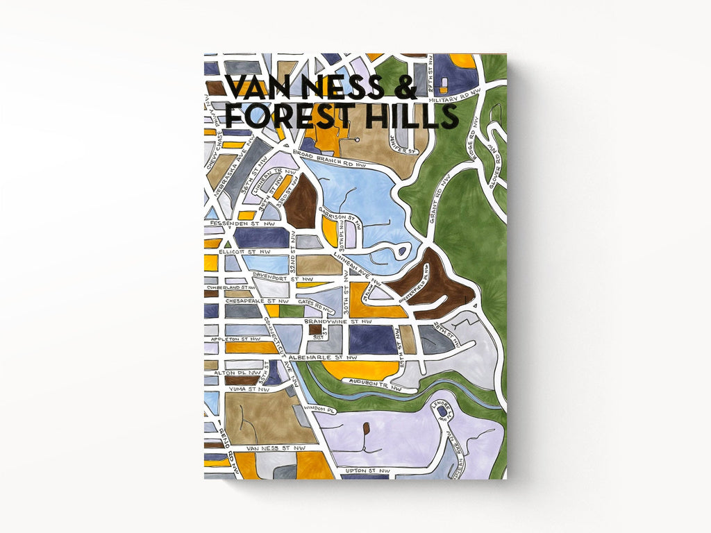 Van Ness & Forest Hills Art Map Greeting Card