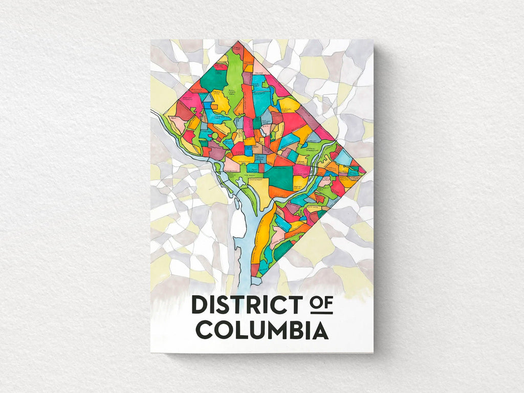 Washington DC Art Map Greeting Card