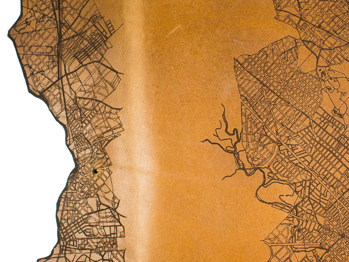 Washington DC Map Leather Journal
