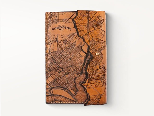 Washington DC Map Leather Journal