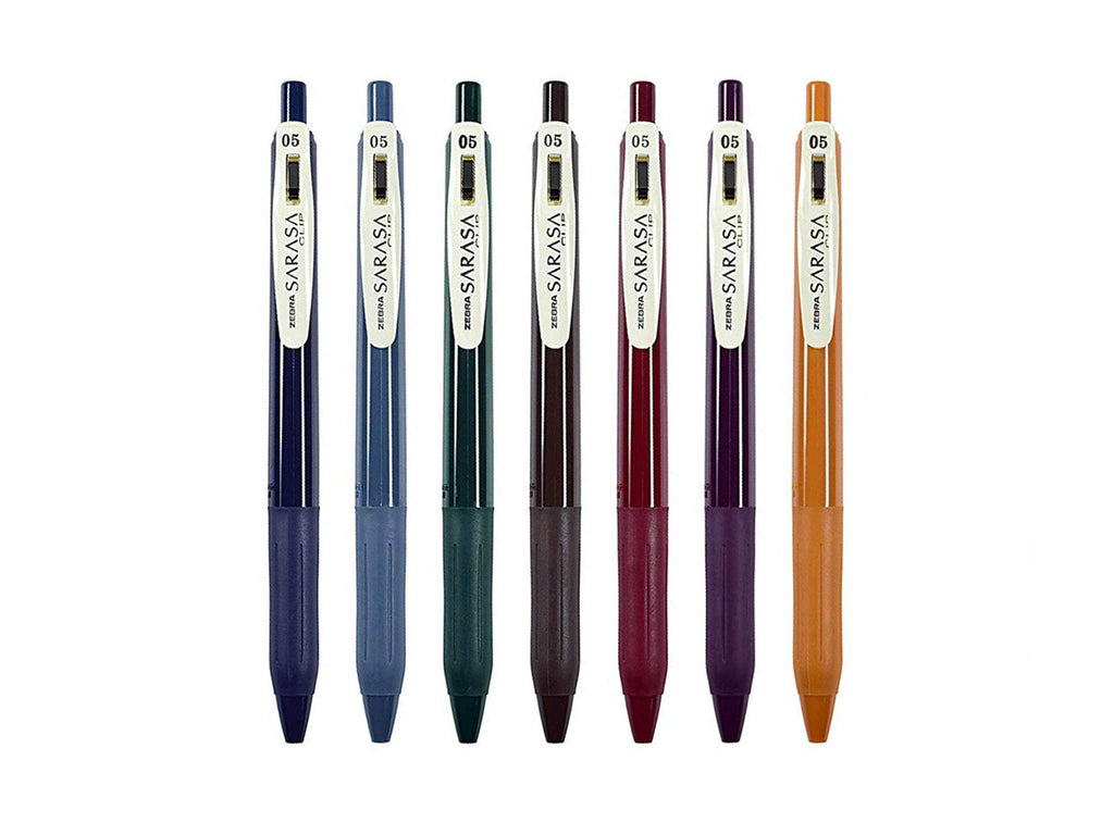 Zebra Sarasa Vintage Gel Pens - 5 Color Set