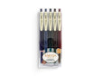 Zebra Sarasa Vintage Gel Pens - 5 Color Set