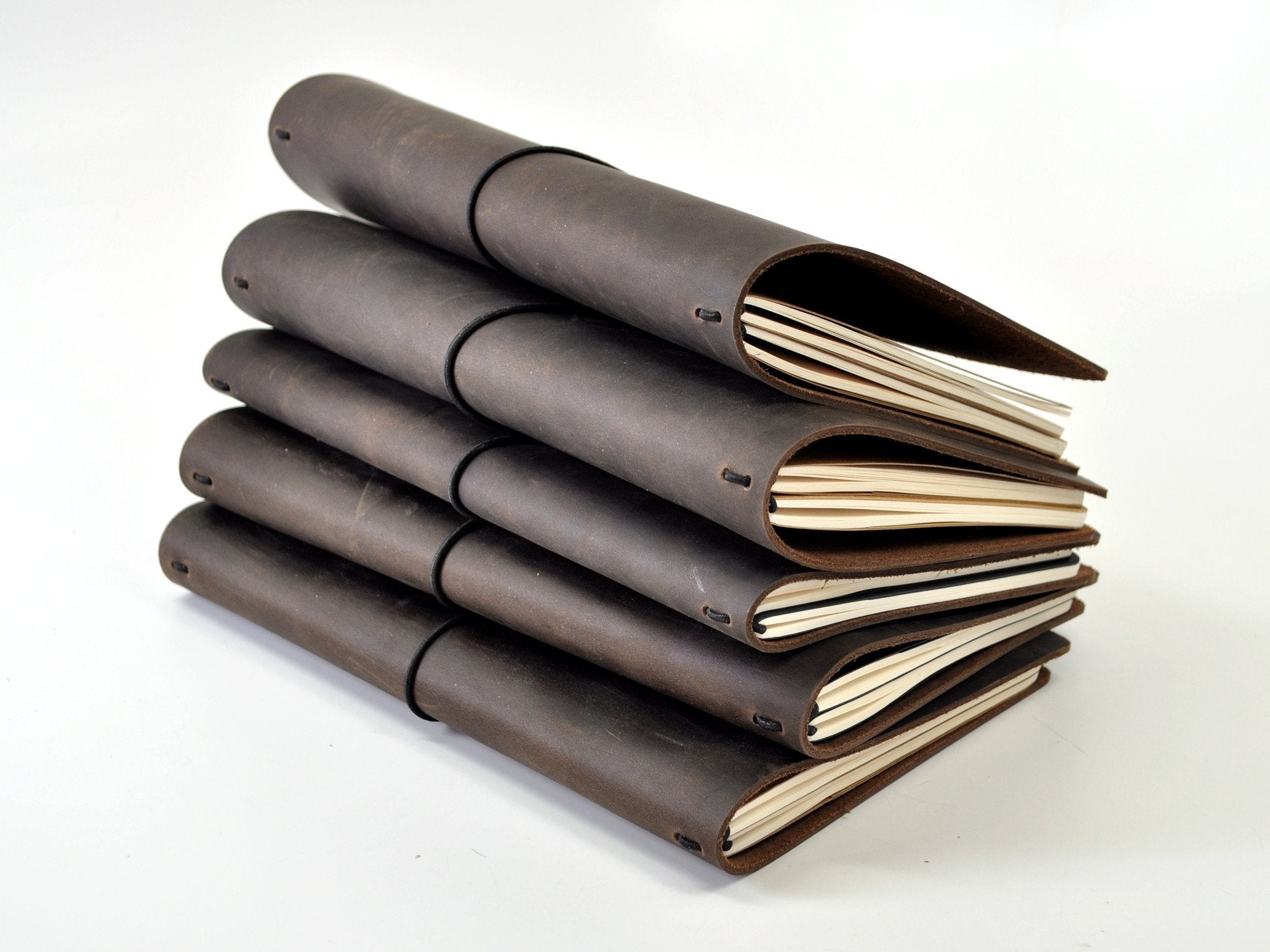 Around The World Refillable Leather Journal – Jenni Bick Custom Journals