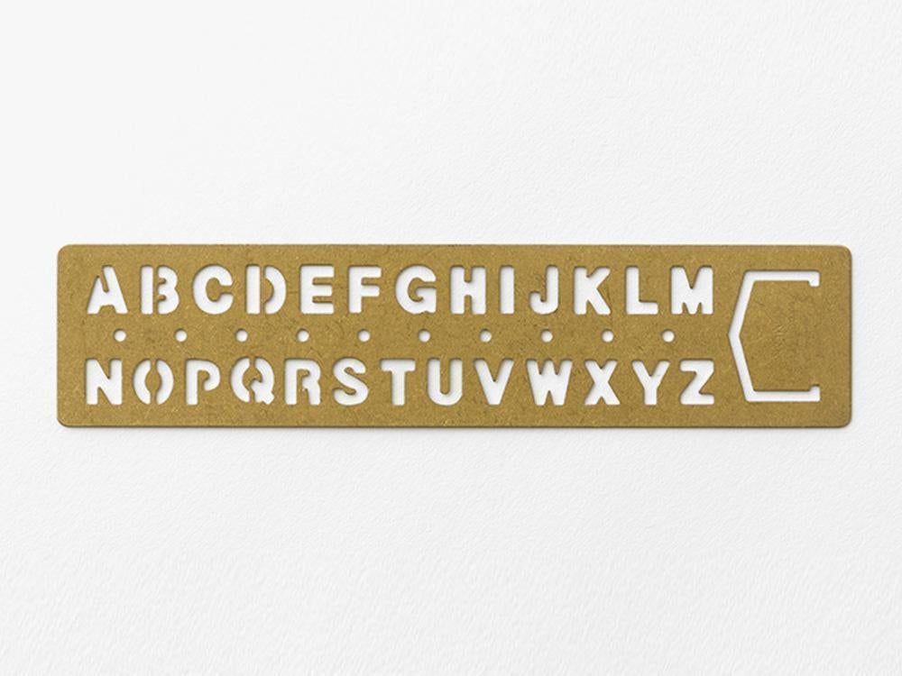 Brass Template Bookmark - Alphabet