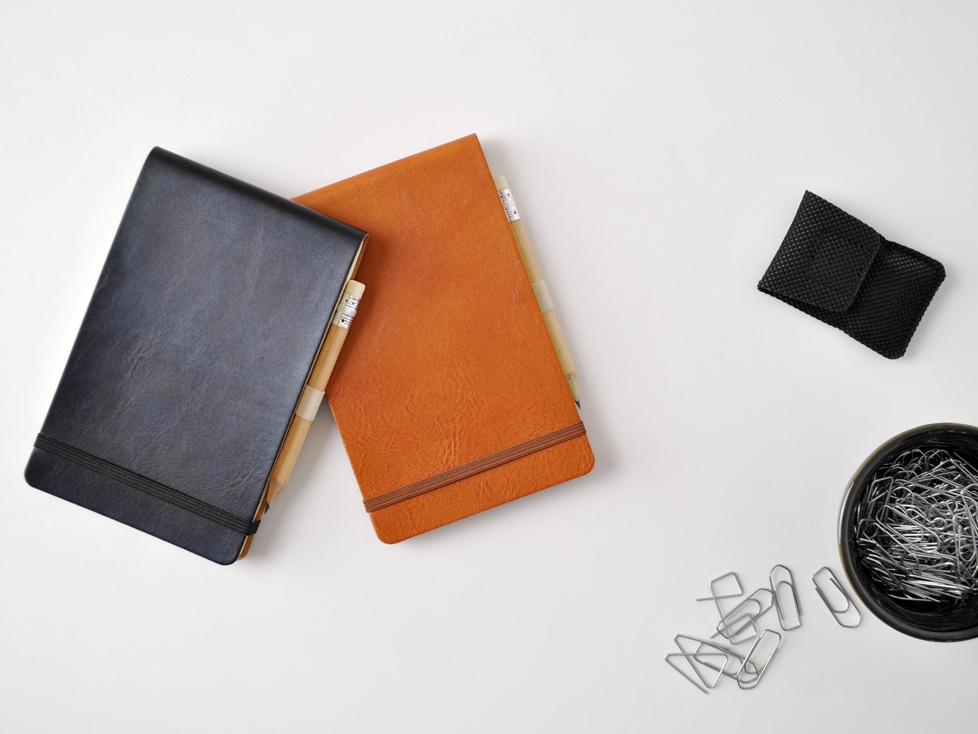 Chelsea textured-leather notebook