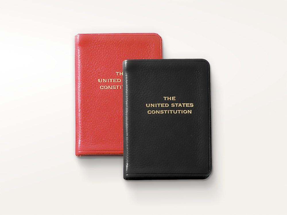 Graphic Image United States Constitution, Mini Size, Genuine Leather,  Embossed American Eagle, Black (2.75 x 3.75) - Published and Bound in the  USA