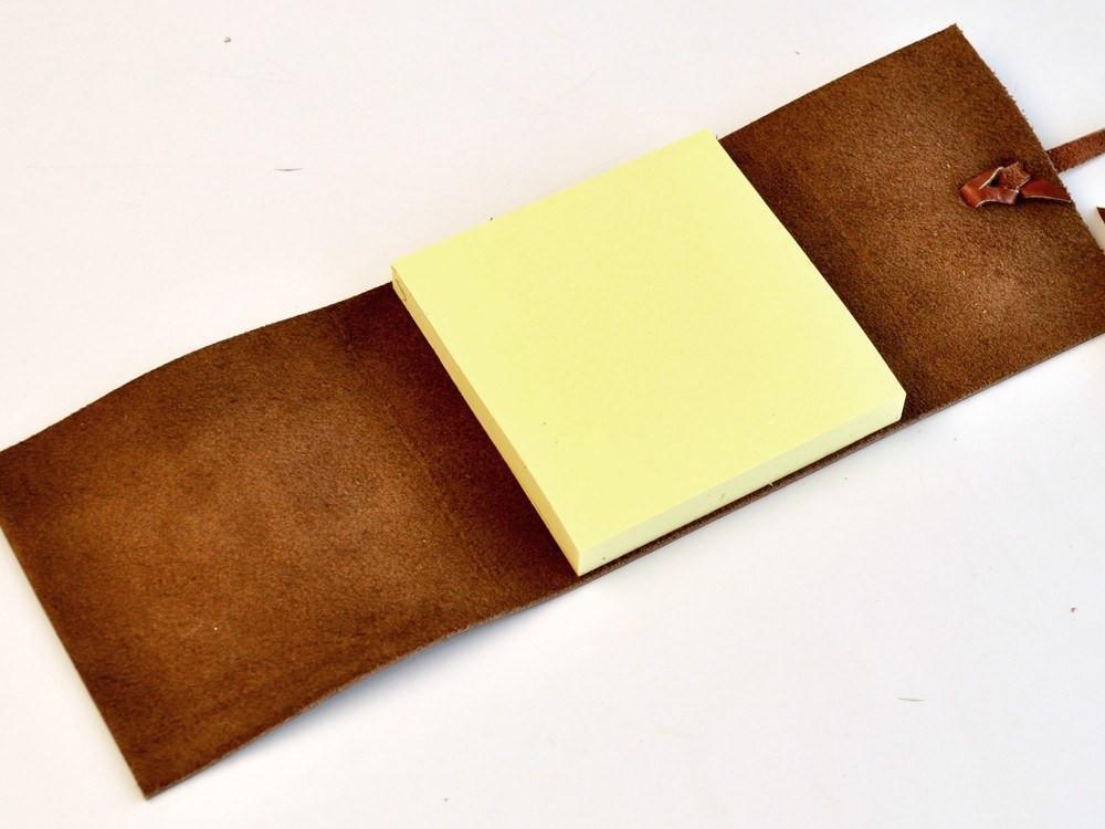Leather Wrap Sticky Note Pad