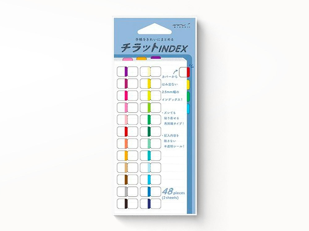 Midori Index Label Chiratto 24 Colors Vivid