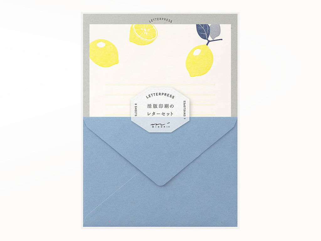 Midori Letter Writing Set - 476 Letterpress Lemon
