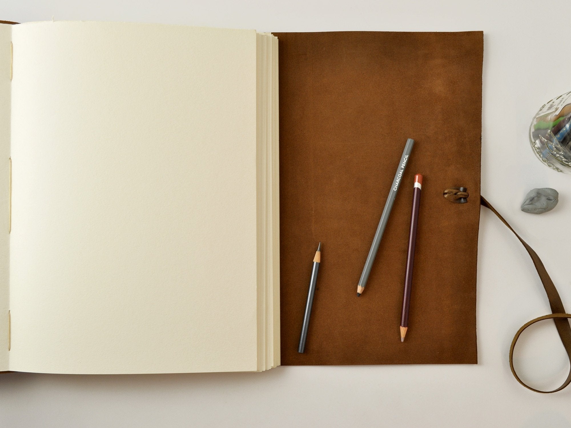 Distressed Large Leather Sketchbook